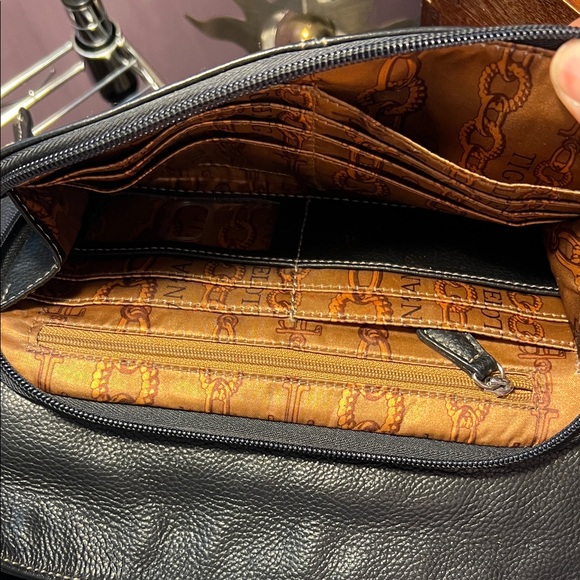 Tignanello Black Pebble Leather Crossbody with Silver Accent - Picture 6 of 12